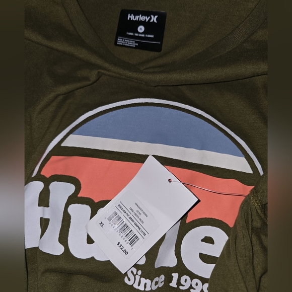 Mens Hurley Olive Graphic Tee with Blue and Coral Accents, XL, NWT!!! - Picture 3 of 3